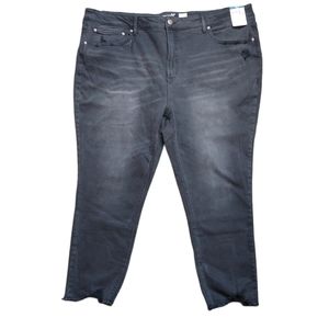 Terra & Sky Pull On Crop High Rise Denim Black Size 24W